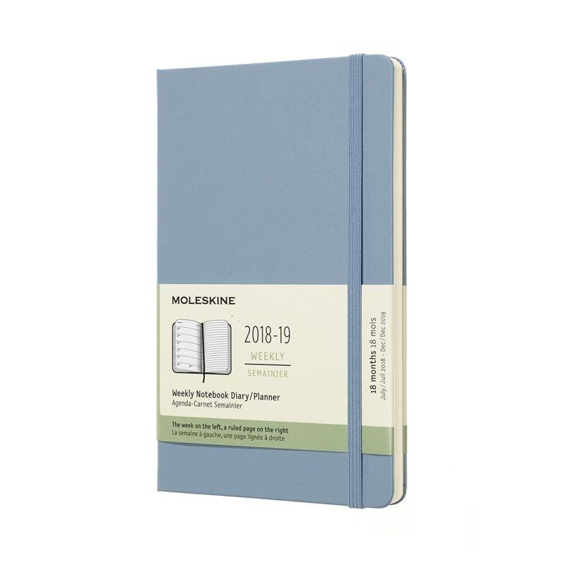 Moleskine 2018-19 18M Weekly Notebook Large Cinderblue Hard Cover