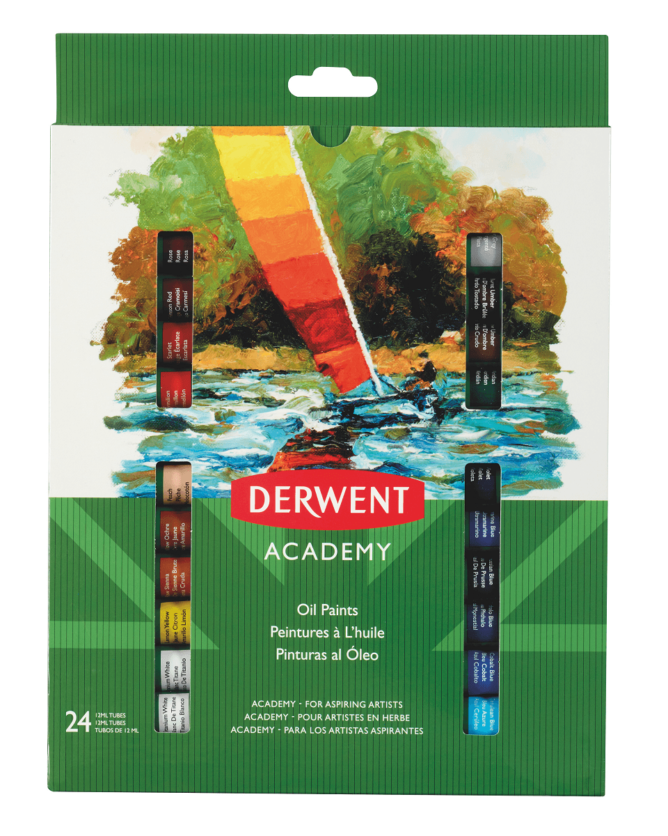 Õlivärv Derwent Academy, 12ml, 24 värvi