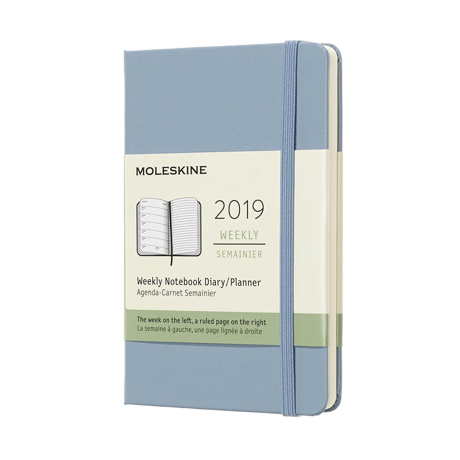 2019 Moleskine 12M Weekly Diary Pocket Cinder Blue HARD COVER