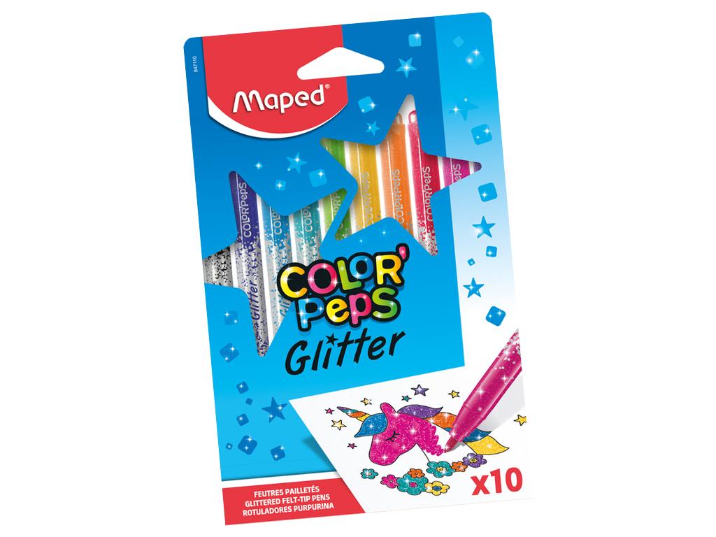 Viltpliiats Glitter Color'Peps 10 värvi pakis, Maped