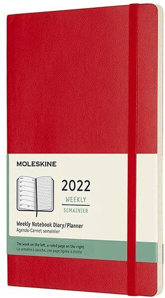 MOLESKINE 12M (2022) WEEKLY NOTEBOOK LARGE, SCARLEET RED