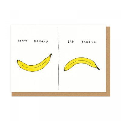 Õnnitluskaart Happy Banana / Sad Banana