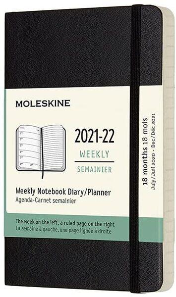 MOLESKINE 18M (07.21-2022) WEEKLY NOTEBOOK POCKET, BLACK