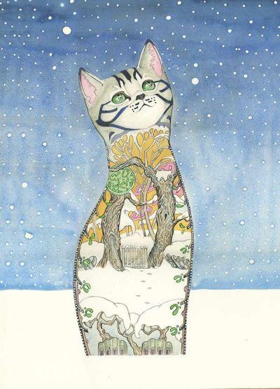 Õnnitluskaart Cat in The Snow