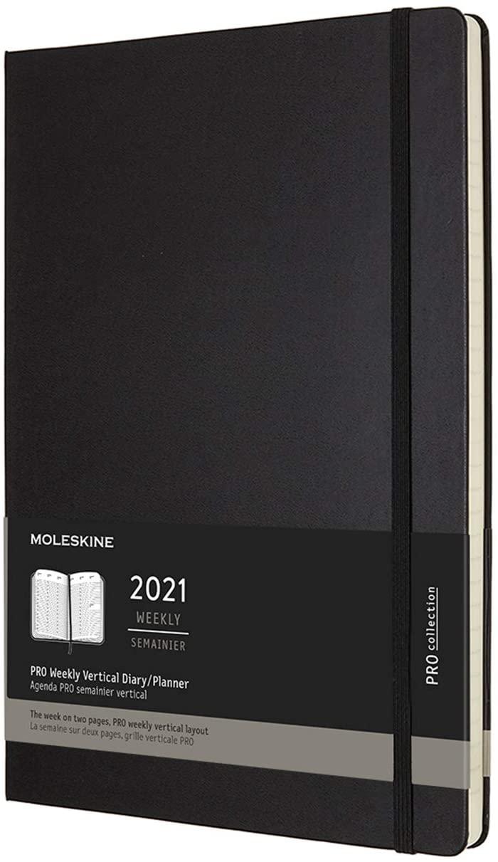 2021 Moleskine 12M Pro Weekly Vertical Diary, A4,BBLACK