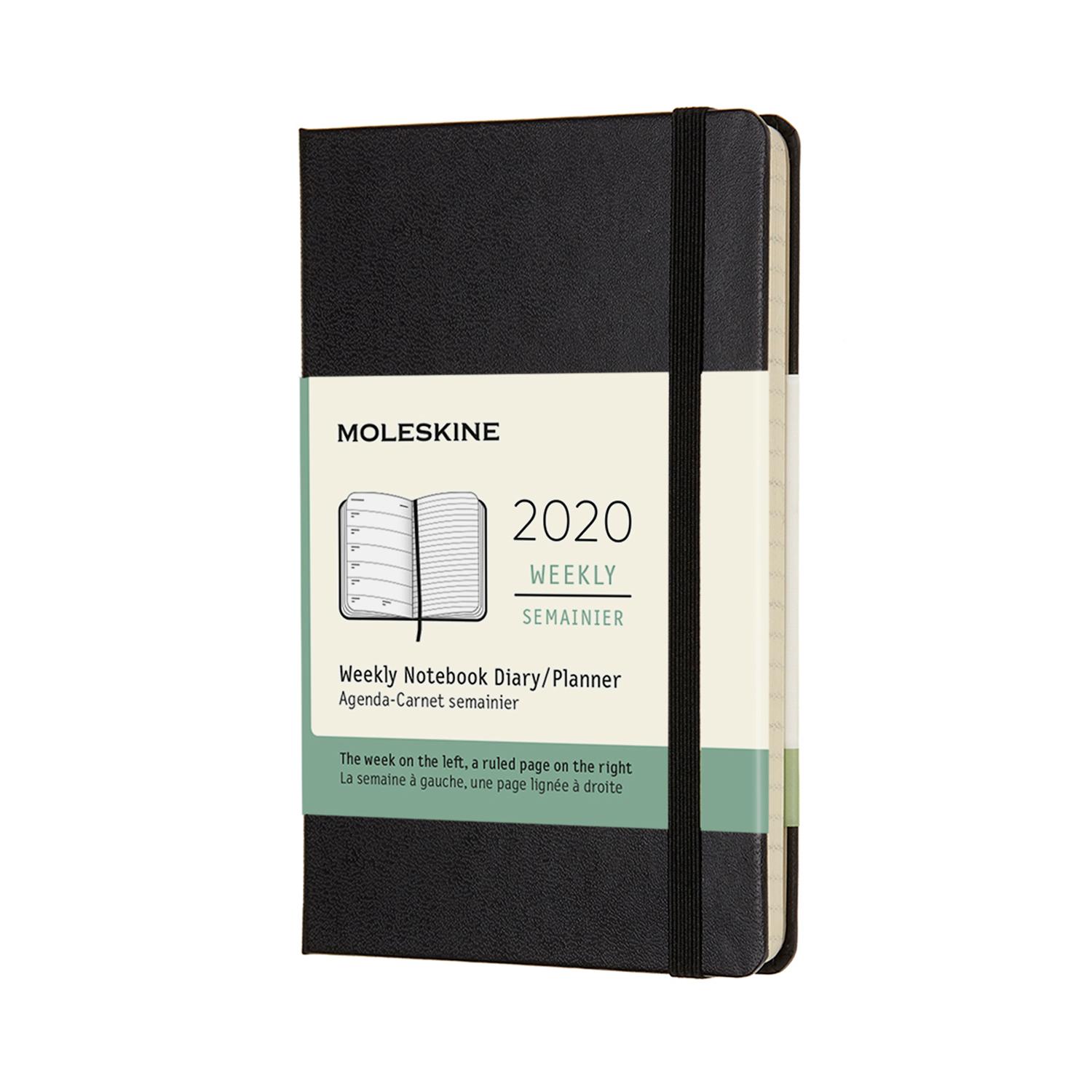 2020 Moleskine 12M Weekly Notebook Pocket Black Hard Cover
