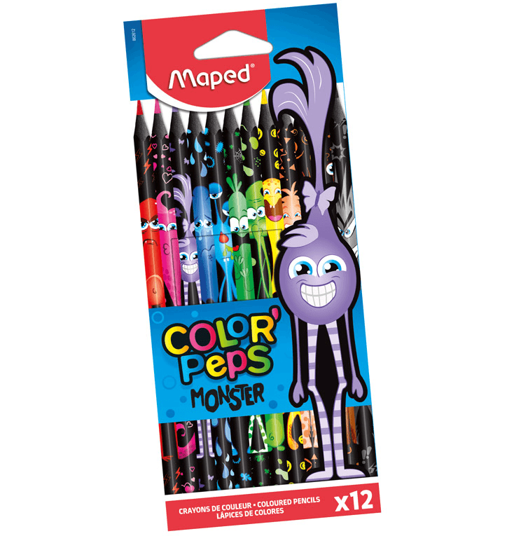 Värvipliiats ColorPeps Monster 12 värvi, Maped