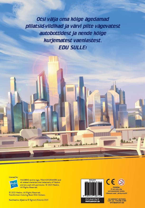 TRANSFORMERS. ROBOTS IN DISGUISE. VÄRVIME JA KLEEBIME