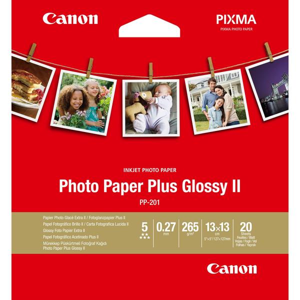 PABER CANON PP-201 PHOTO PAPER PLUS GLOSSY II SQUARE 5X5 (13X13CM) 20LEHTE 265GR/M2