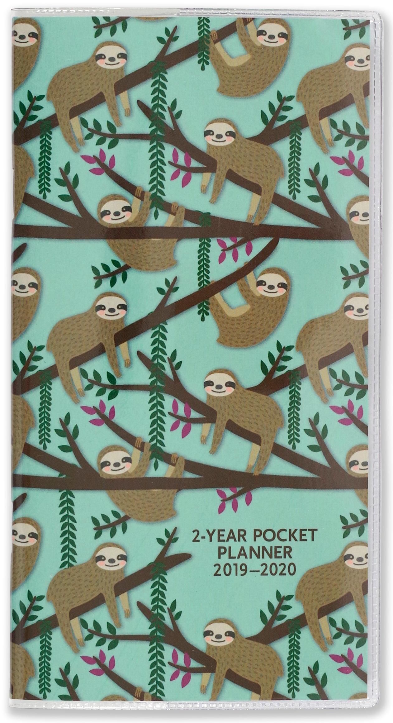 2019-2020 2-YEAR POCKET PLANNER MONTHLY, SLOTHS
