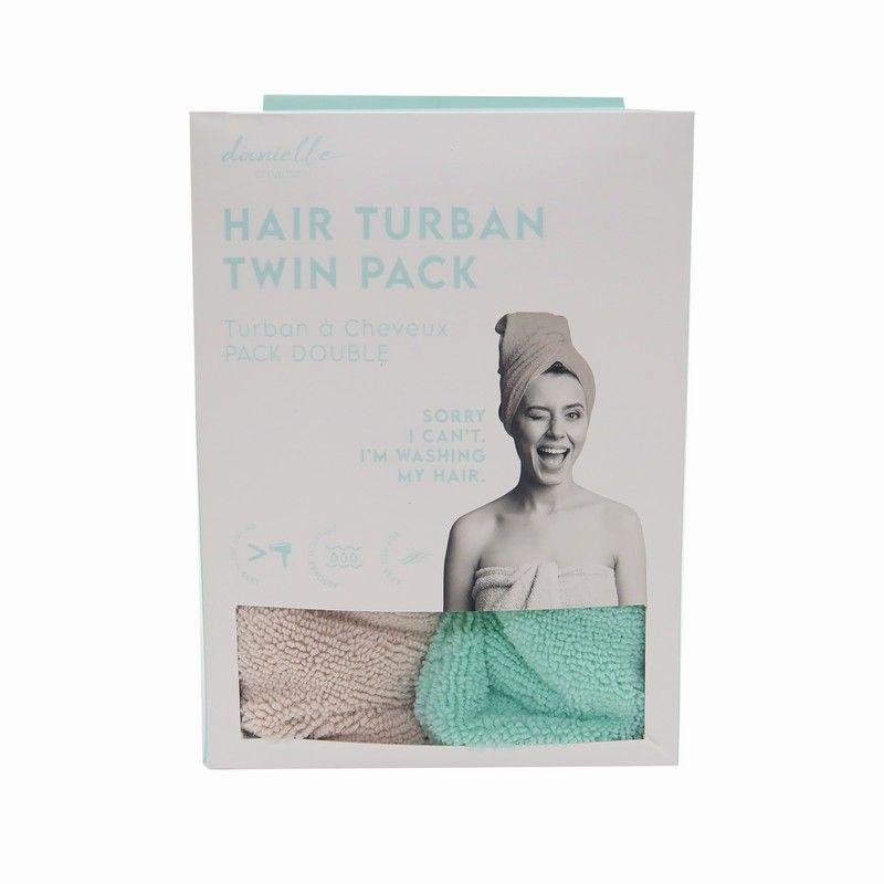 Danielle pearätikute komplekt: Turban Hair Towel, Mint & Grey