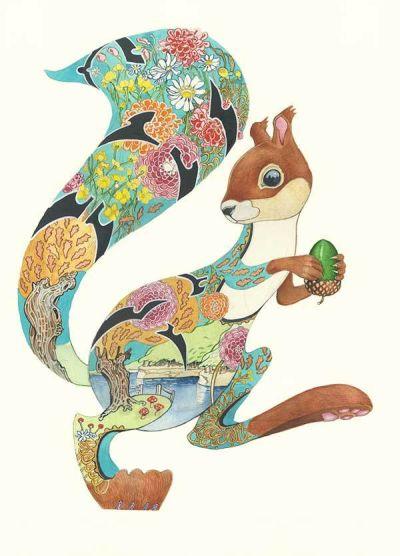 Õnnitluskaart Turquoise Squirrel