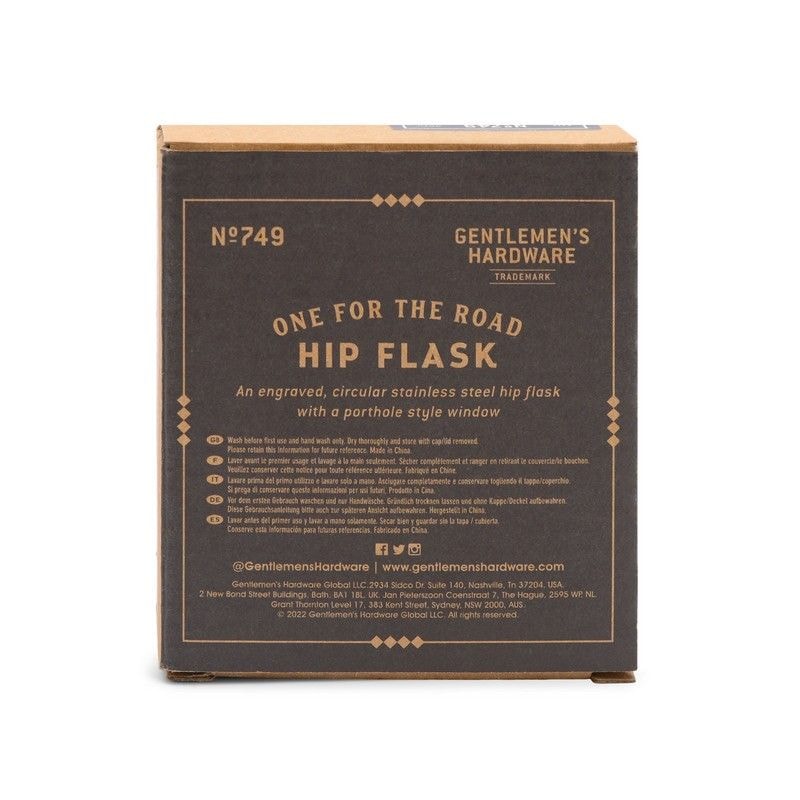 Gentlemen's Hardware lapikpudel One For The Road Hip Flask, 135ml