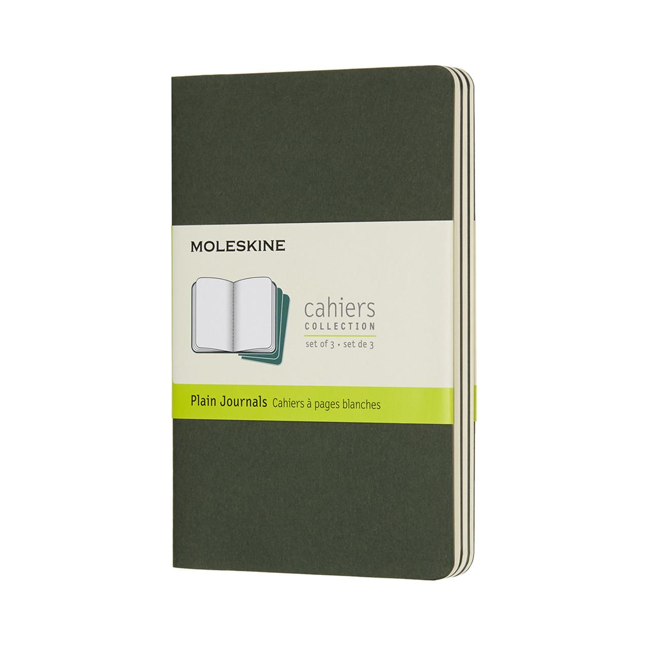 Moleskine Cahier Journals Pocket Plain 3 Set, MyrtLE GREEN
