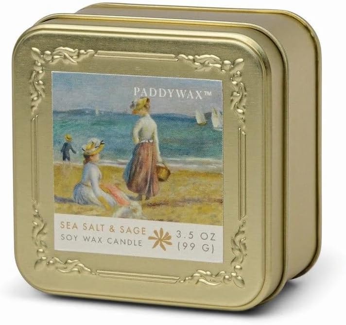 Paddywax Lõhnaküünal Impressionist Metallkarbis Renoir, Sea Salt + Sage, 99g