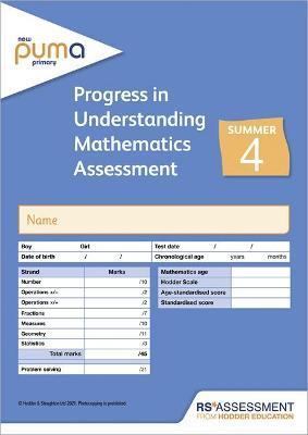 New PUMA Test 4, Summer PK10 (Progress in Understanding Mathematics Assessment)