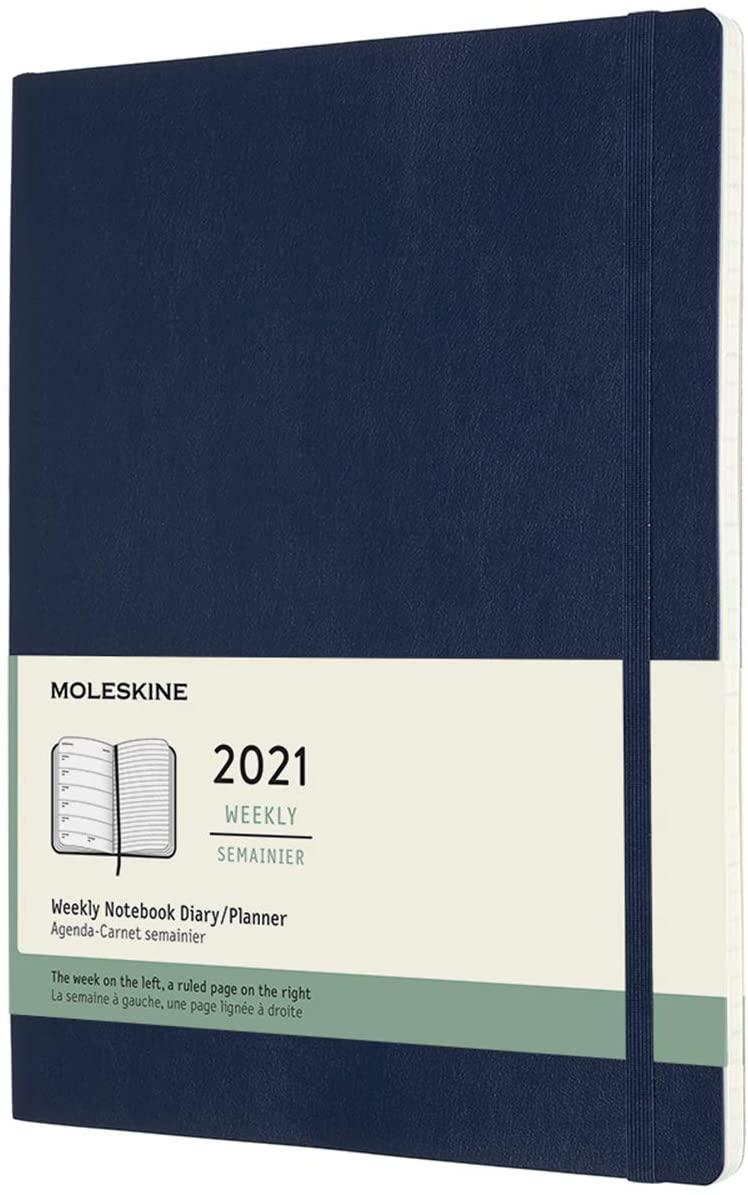 2021 Moleskine 12M Weekly Notebook Xlarge, SapphirE BLUE