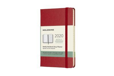 2020 Moleskine 12M Weekly Notebook Pocket ScarletrRED HARD COVER