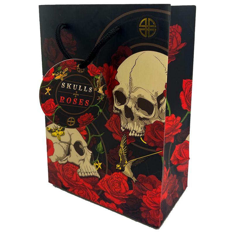 Kinkekott Skulls and Roses, Red Roses, Medium