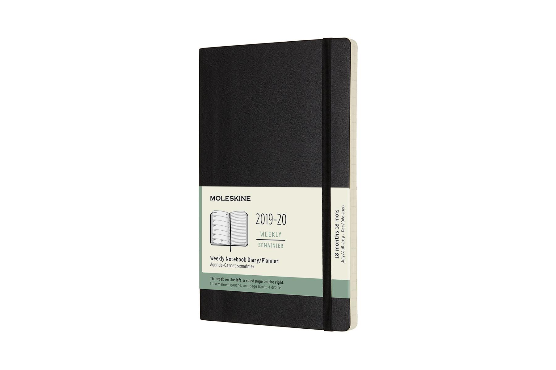 Moleskine 2019-20 18M Weekly Diary Large Black Soft Cover