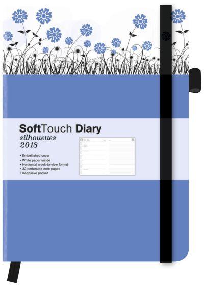 SOFTTOUCH DIARY LARGE 2018: SILHOUETTES CORNFLOWERS