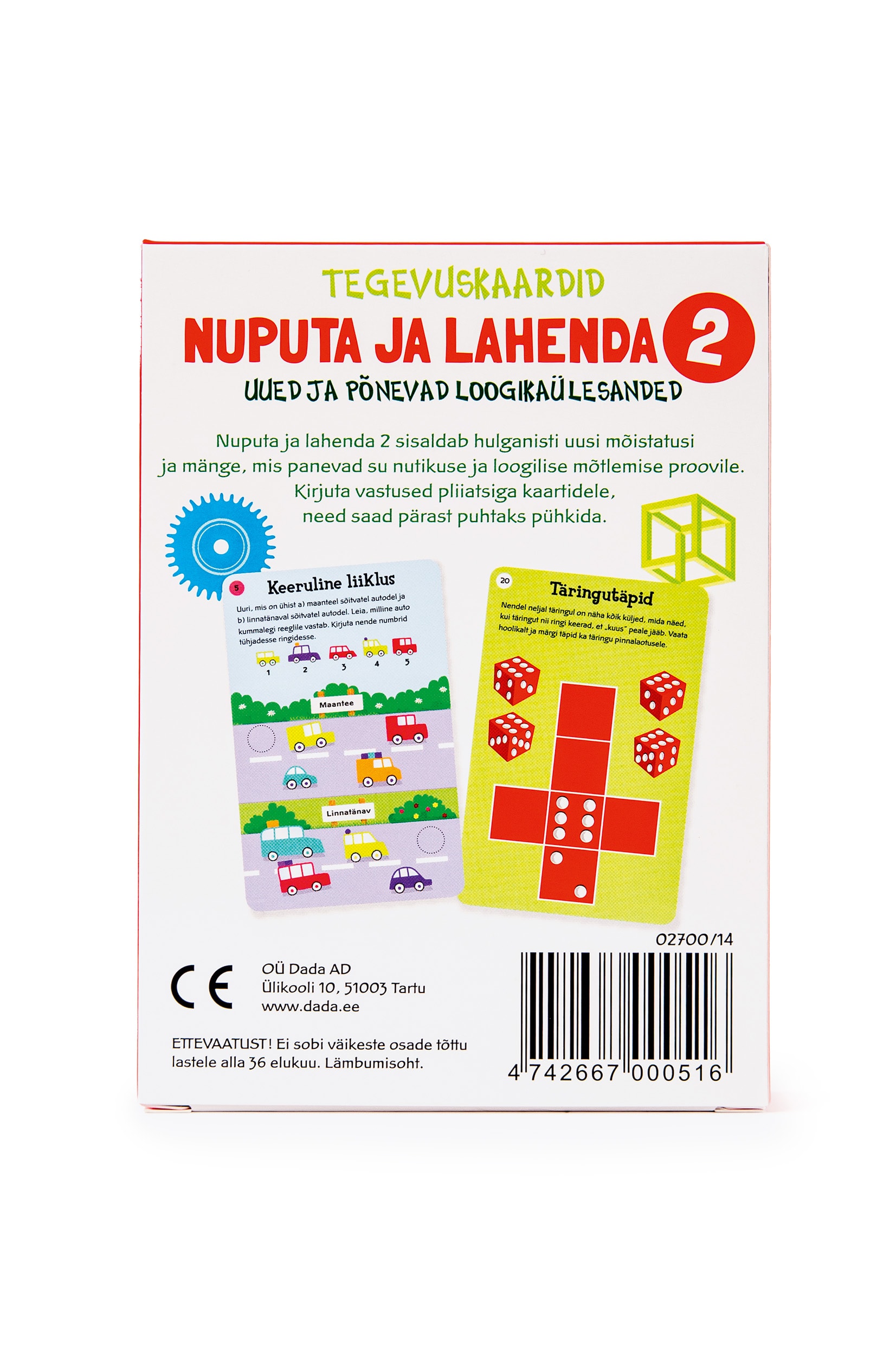 TEGEVUSKAARDID NUPUTA JA LAHENDA 2. UUED JA PÕNEVAD LOOGIKAÜLESANDED