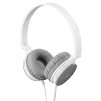 Kõrvaklapid+mikrofon Thomson HED2207WH/GR headphones, on-ear 40mm, valge/hall, 4-pin 3.5mm Stereo, mikrofon kaablil, kaabel 1.2m
