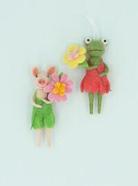 Rippuv kaunistus Frog & Pig with Flower, assortii