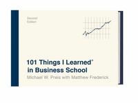 101 Things I Learned® in Business School