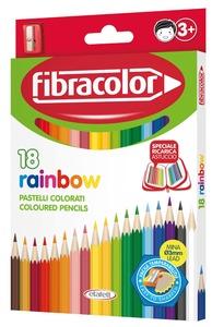 Värvipliiats Fibracolor Rainbow 18 värvi + 1 auguga teritaja
